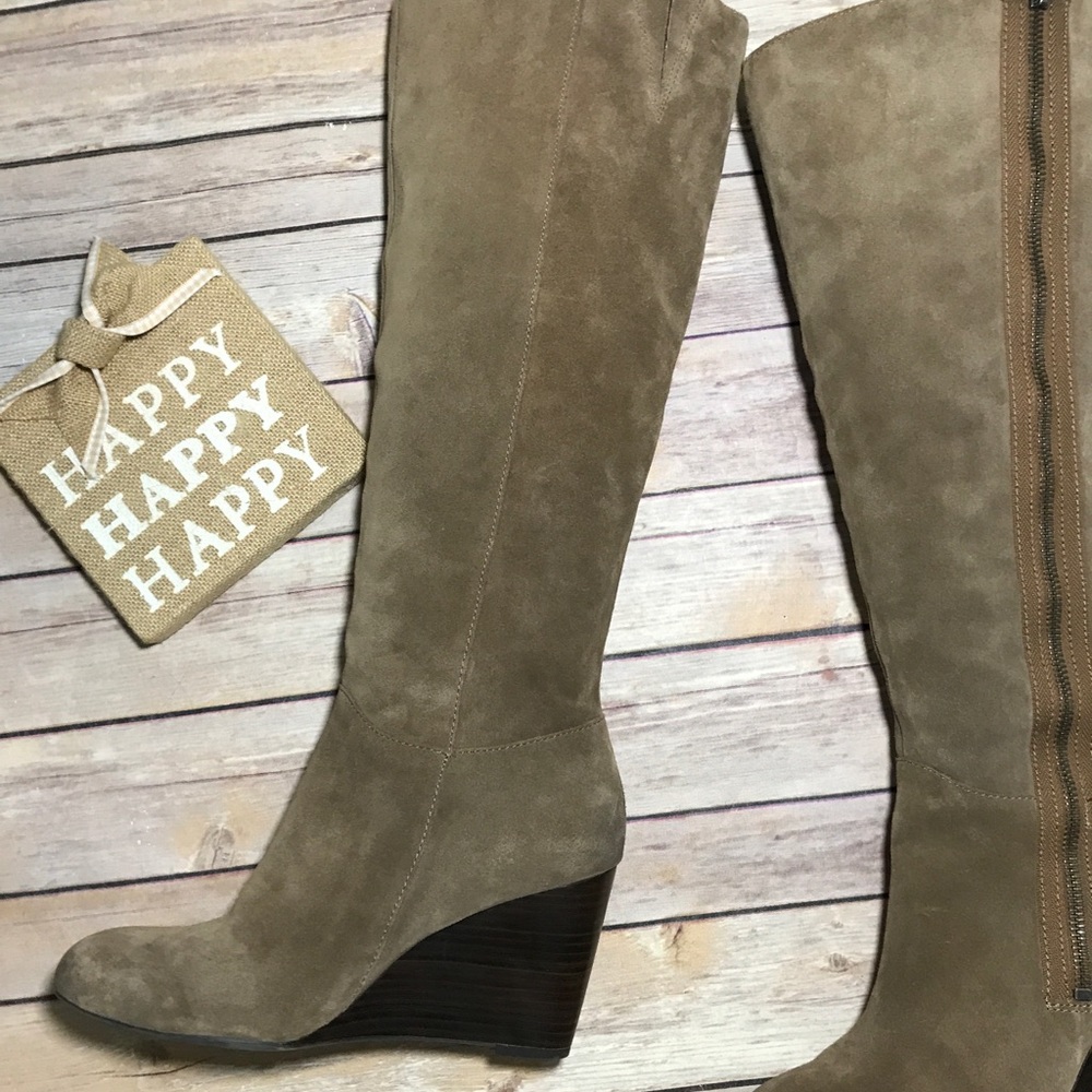 HOT Franco Sarto Wedge Boot GUC Brown Sz8 AMAZING! - Picture 3 of 8